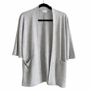 Wilfred Free Light Grey Open Front Cardigan w Pockets | Aritzia